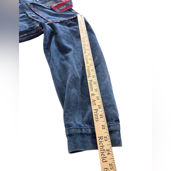 Vintage Denim Jean Trucker Jacket Womens Small Aztec Western Rodeo Southwestern - Picture 7 of 12